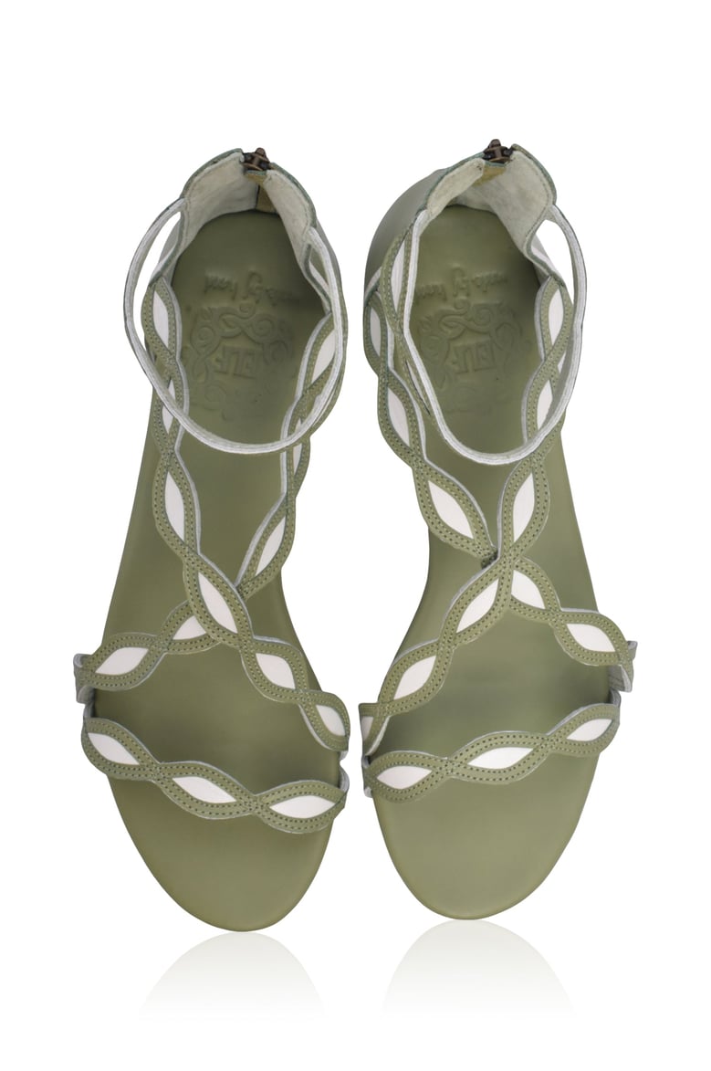 blossom leather sandals by Selfnex