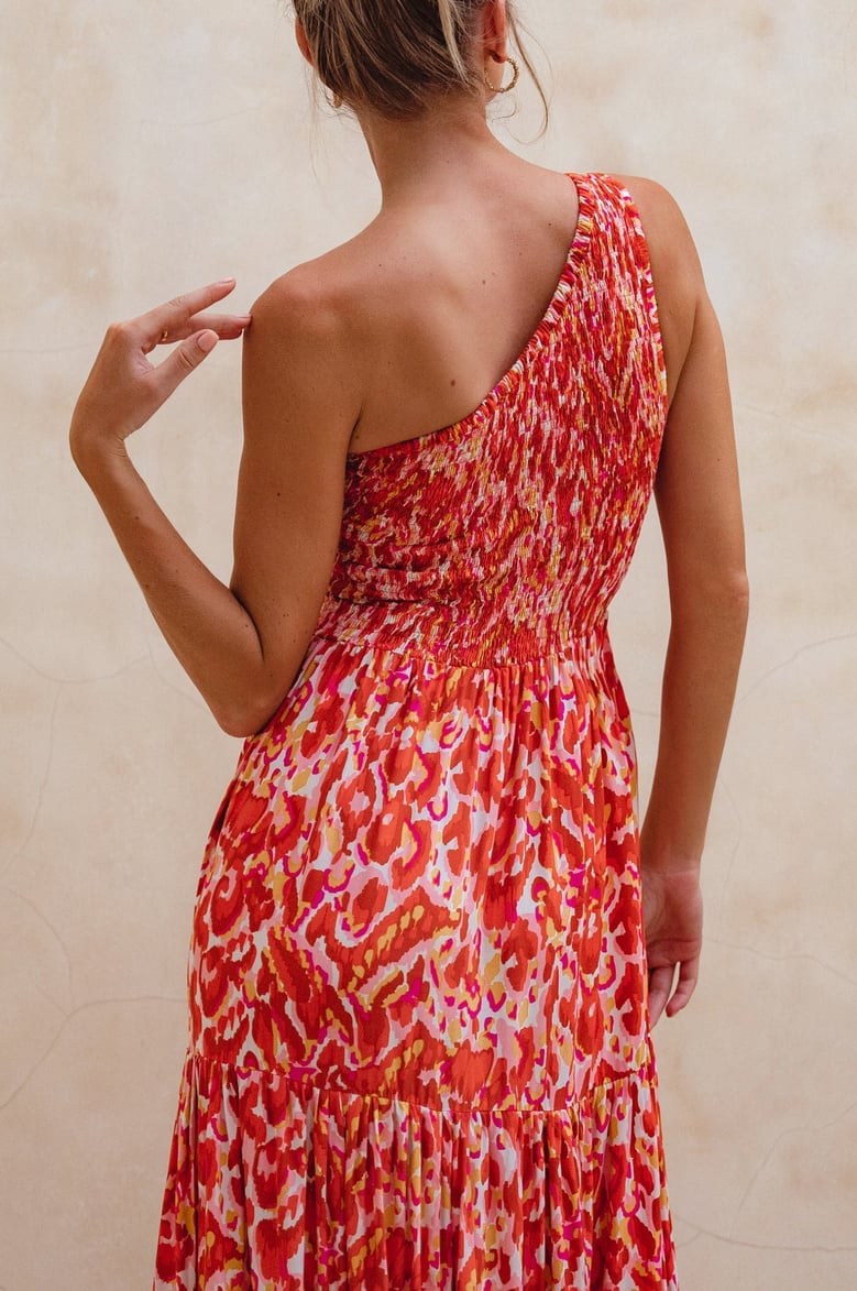 cassandra one shoulder maxi dress by Selfnex