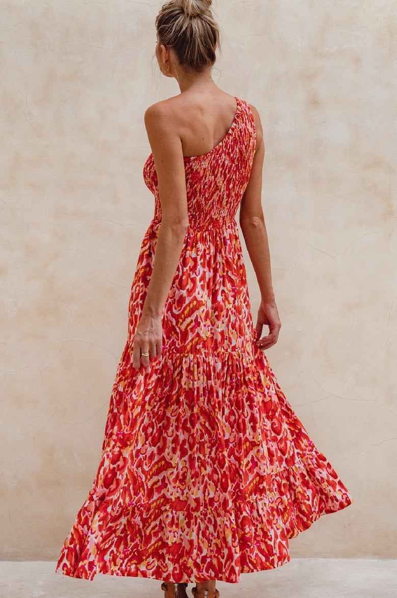 cassandra one shoulder maxi dress by Selfnex