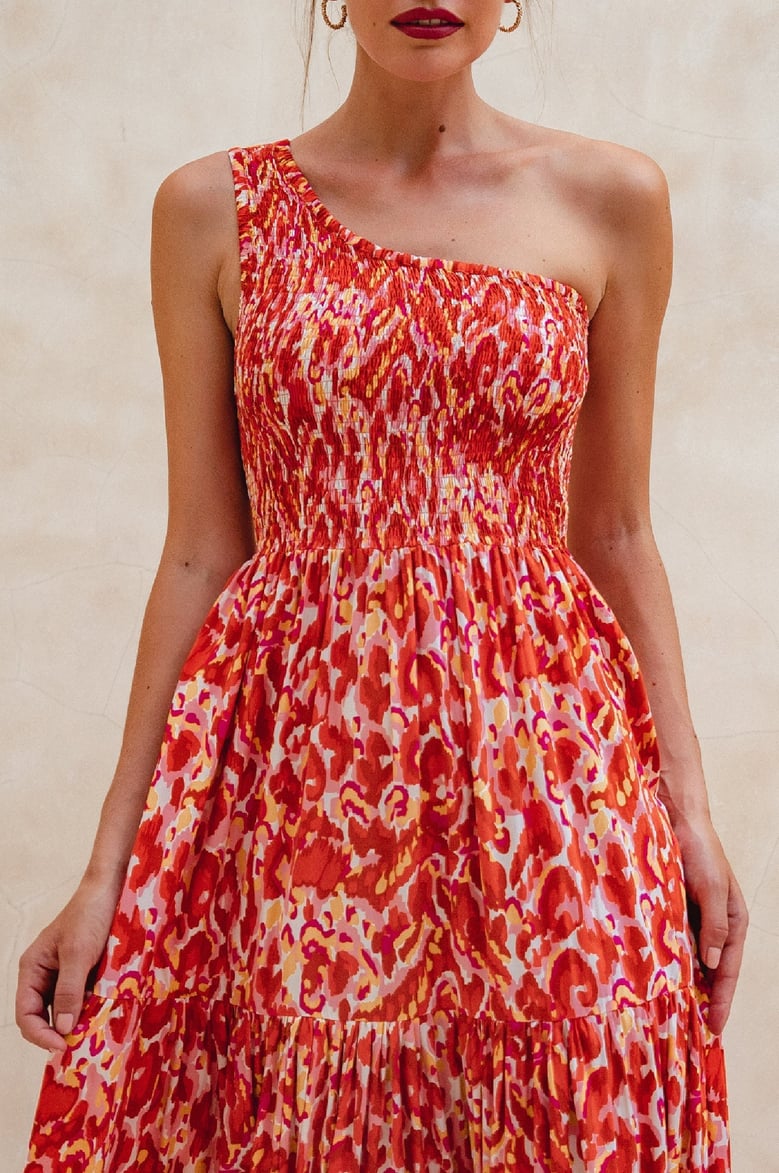 cassandra one shoulder maxi dress by Selfnex