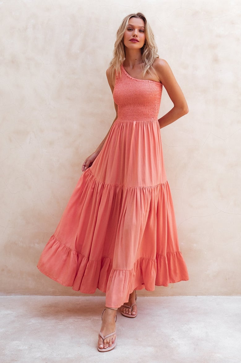 cassandra one shoulder maxi dress by Selfnex