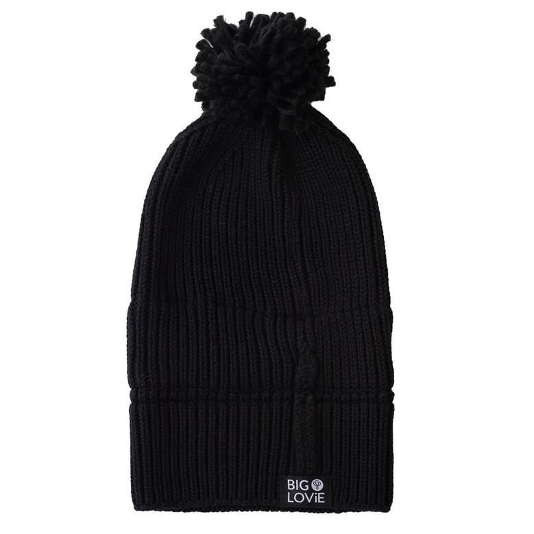 vibe cotton cashmere pom hat | black by Selfnex