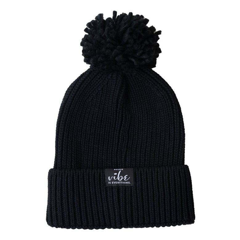 vibe cotton cashmere pom hat | black by Selfnex