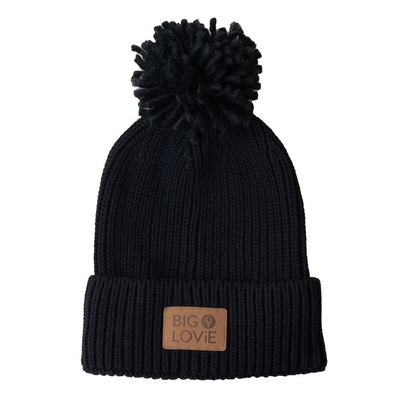 vibe cotton cashmere pom hat | black by Selfnex