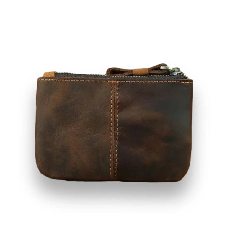 the cael | handmade leather coin purse with zipper by Selfnex