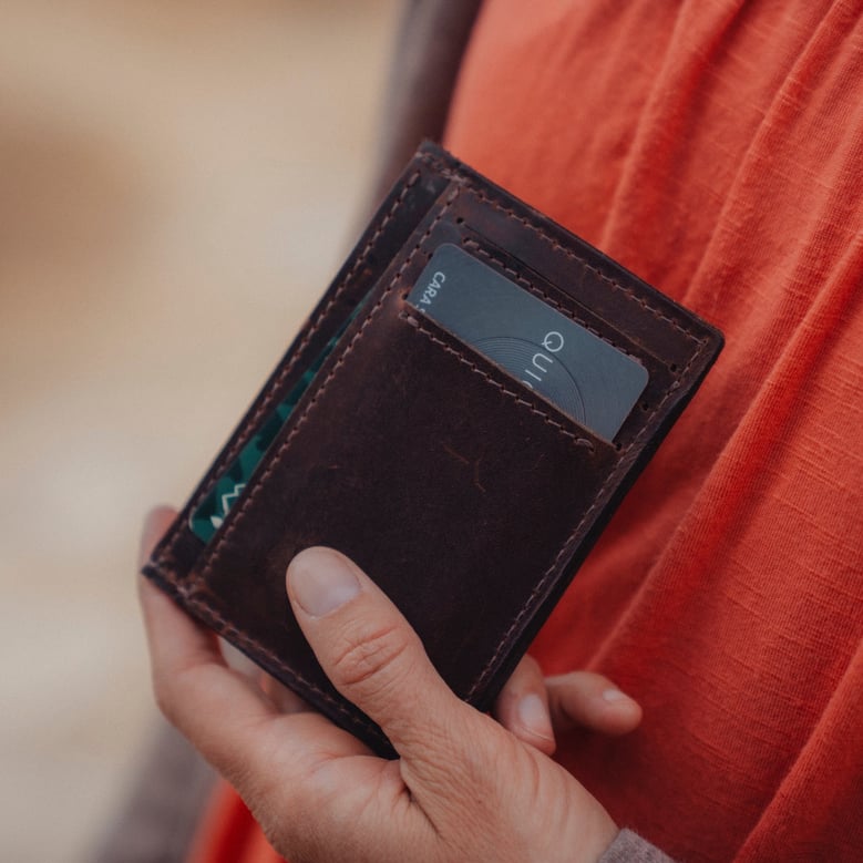 card holder wallet in walnut by Selfnex