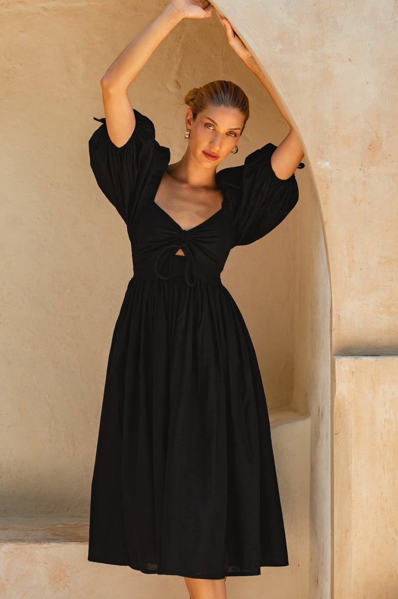 atrani puff sleeve dress by Selfnex