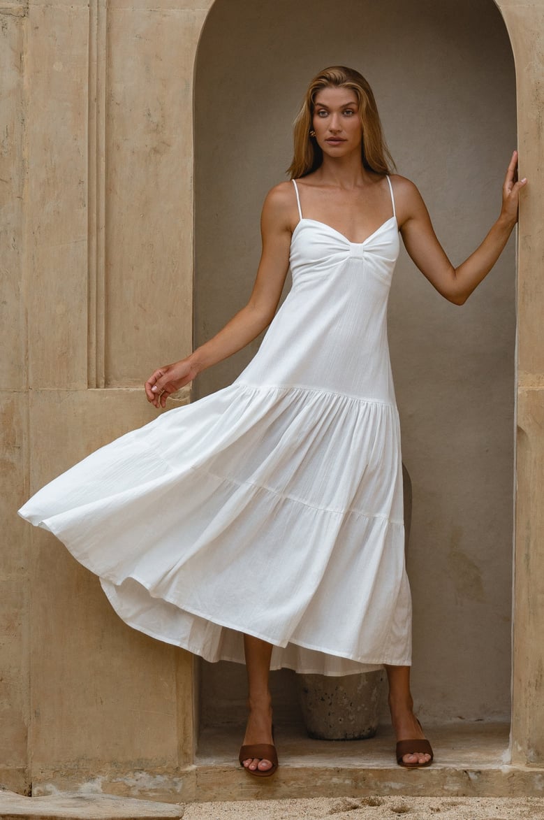 aurelia linen maxi dress by Selfnex