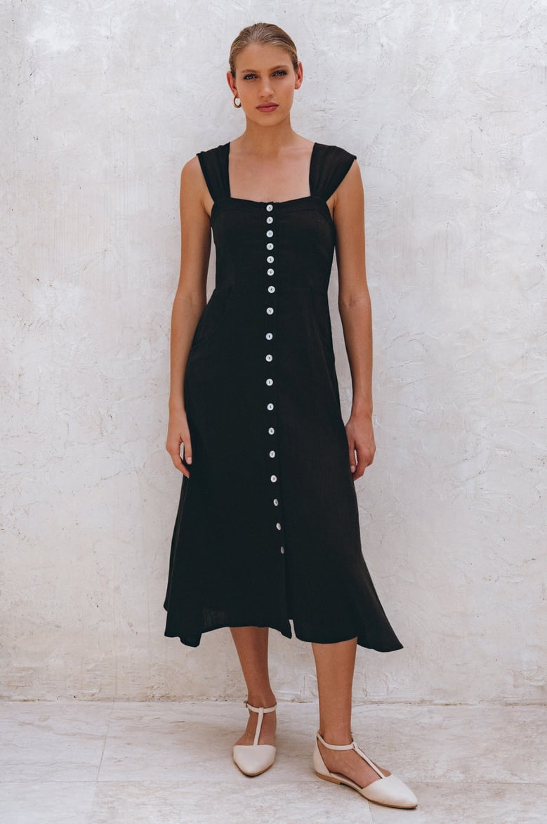 mira linen midi dress by Selfnex