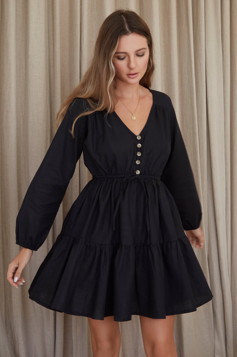 positano linen mini dress by Selfnex
