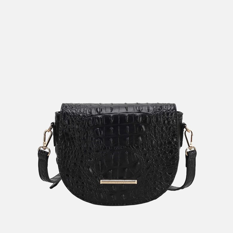 amalia solid croc crossbody bag by Selfnex