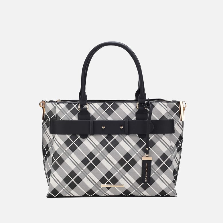 vivian plaid shoulder bag by Selfnex