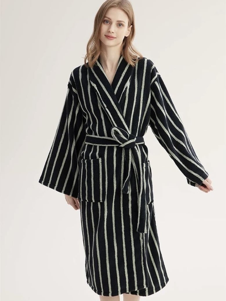 ultra soft retro stripe bathrobe - 100% organic long-stapled cotton by Selfnex