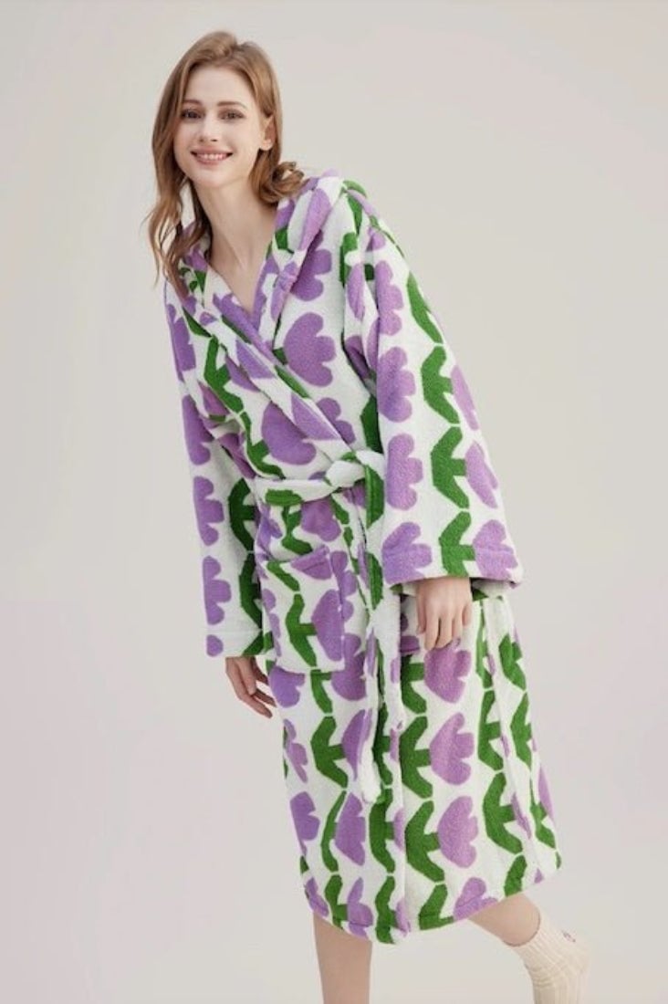 whimsical tulip hooded bath robe - 100% organic long-stapled cotton by Selfnex