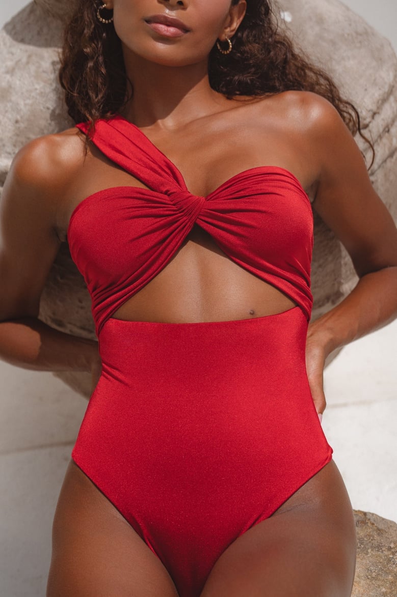 ibiza one piece ruched swimsuit by Selfnex