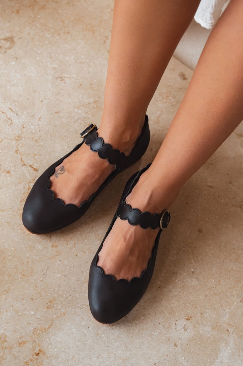 mia rosa scalloped mary jane flats by Selfnex