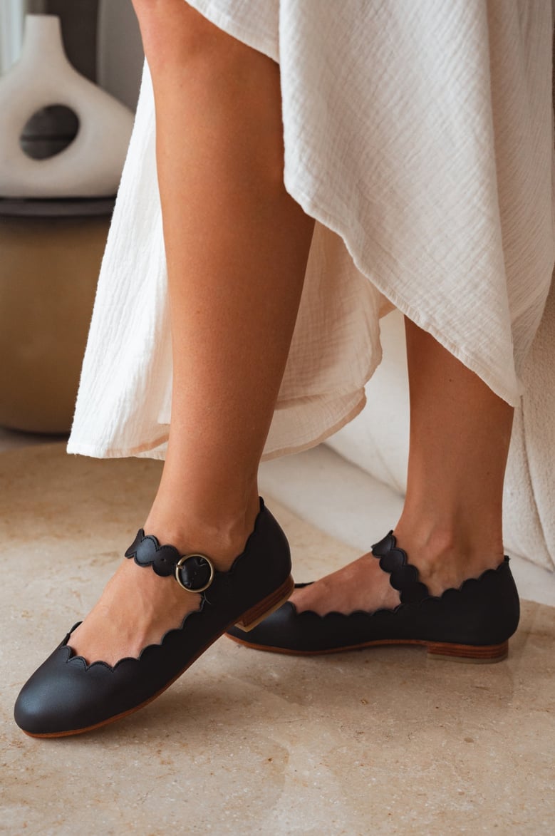 mia rosa scalloped mary jane flats by Selfnex