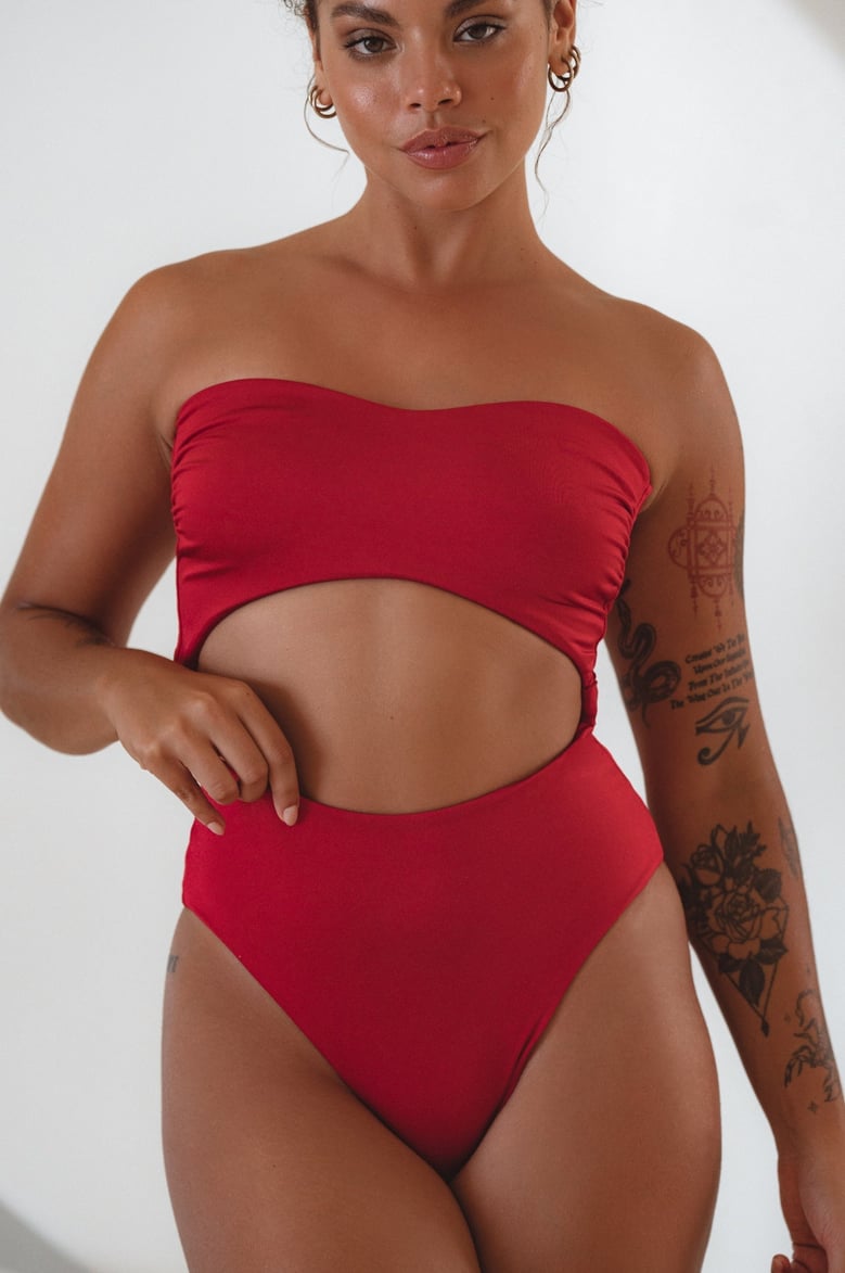 san leo one piece cut-out swimsuit by Selfnex