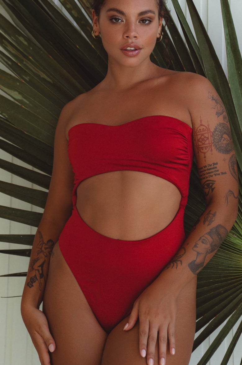 san leo one piece cut-out swimsuit by Selfnex