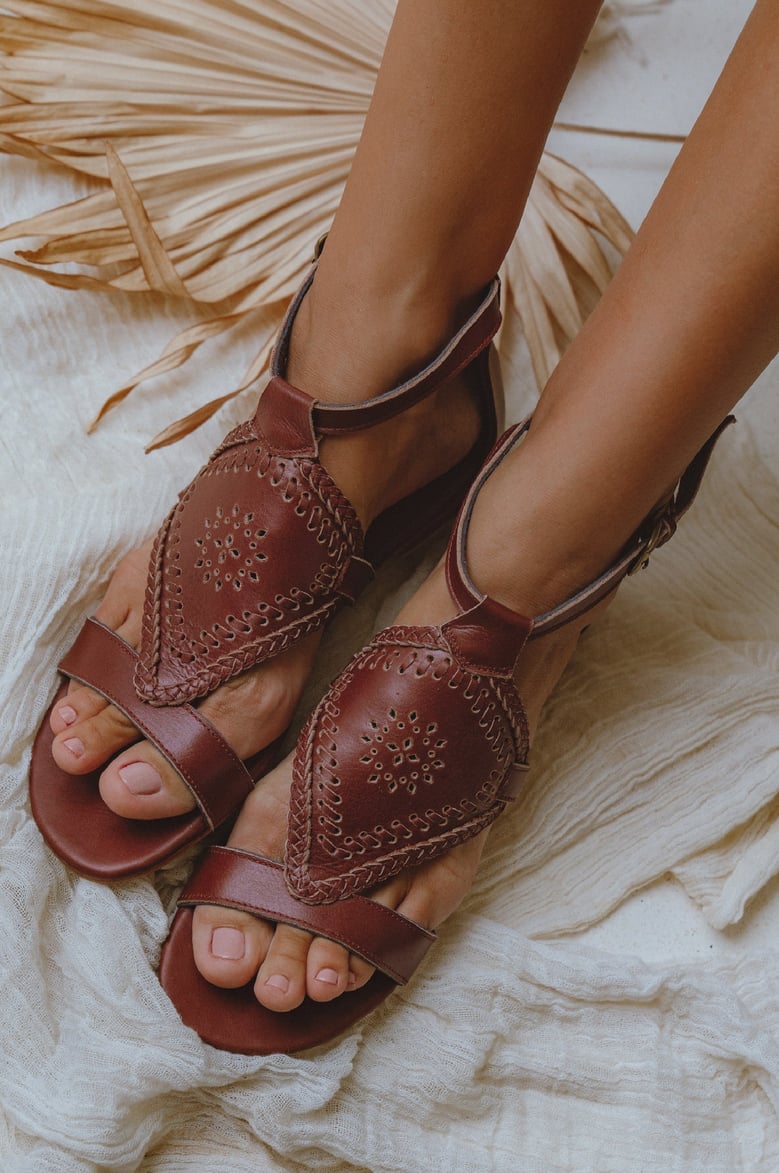 savannah braided leather sandals by Selfnex