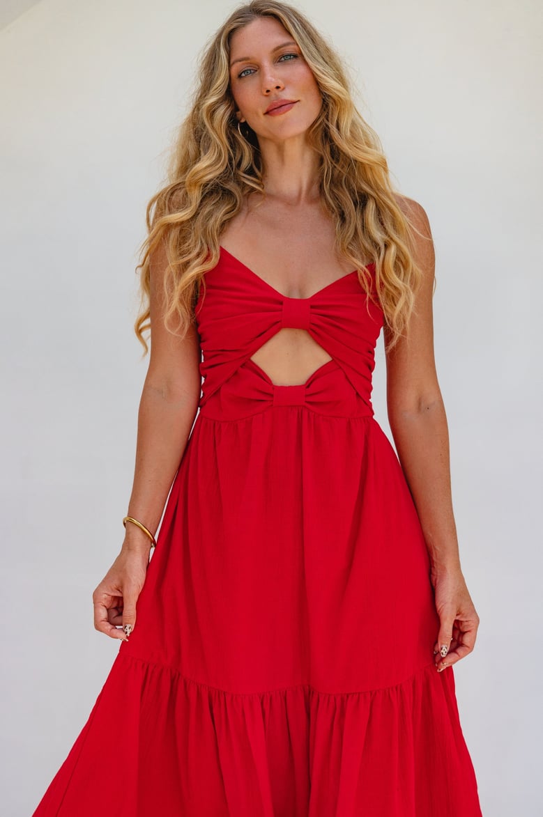 sun island strappy midi dress by Selfnex