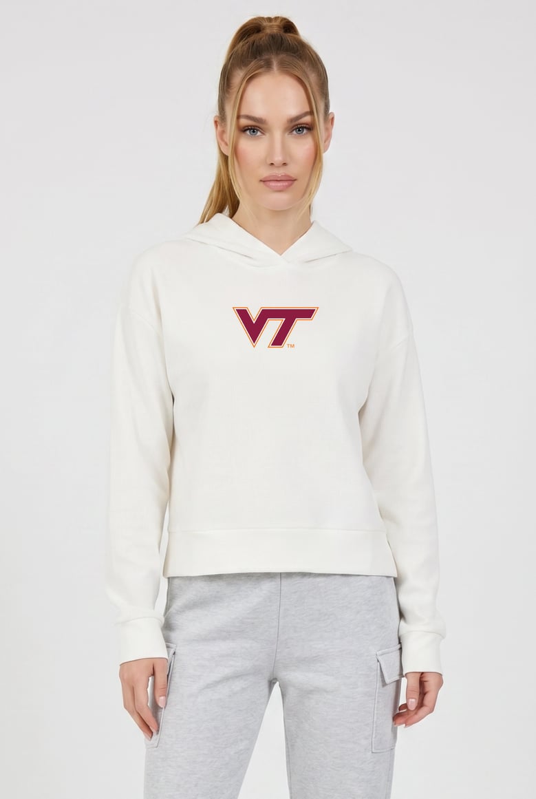 relaxed fit waffle hoodie virginia tech by Selfnex