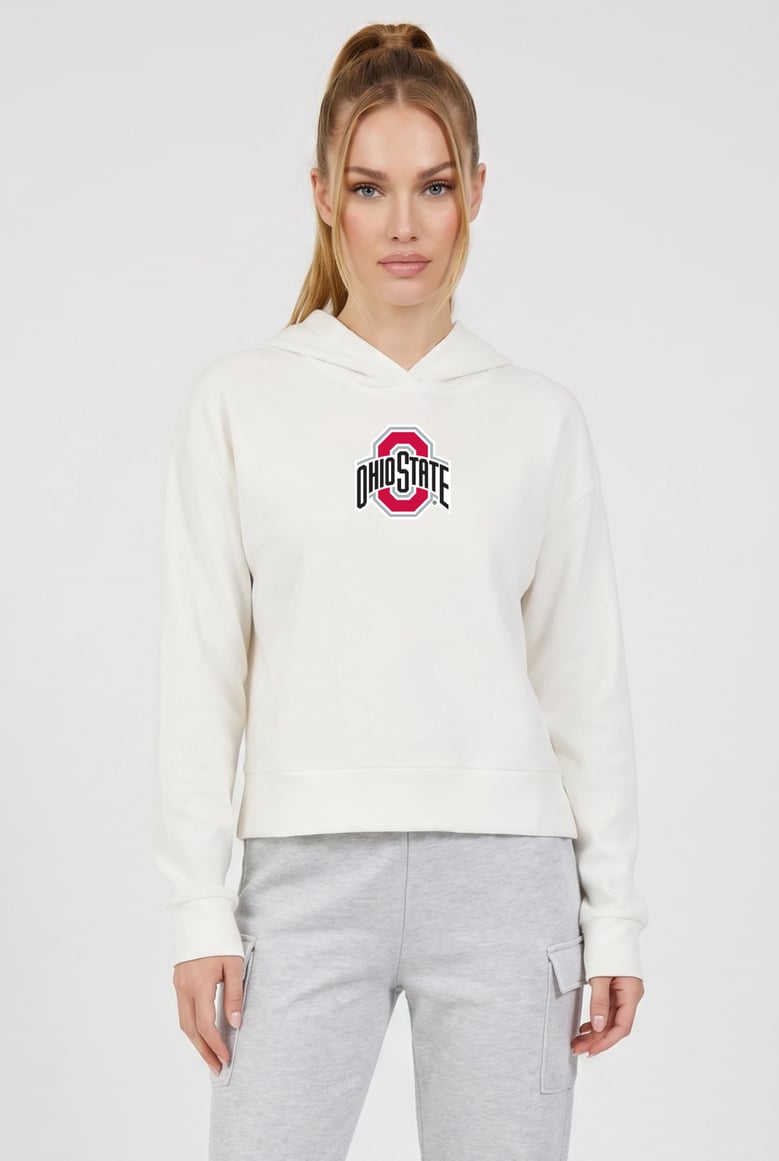 relaxed fit waffle hoodie ohio state by Selfnex
