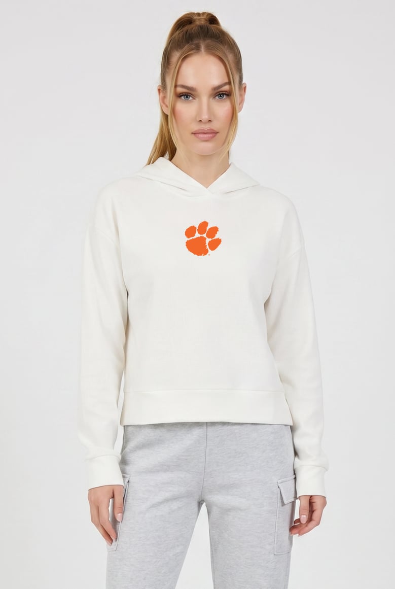relaxed fit waffle hoodie clemson by Selfnex