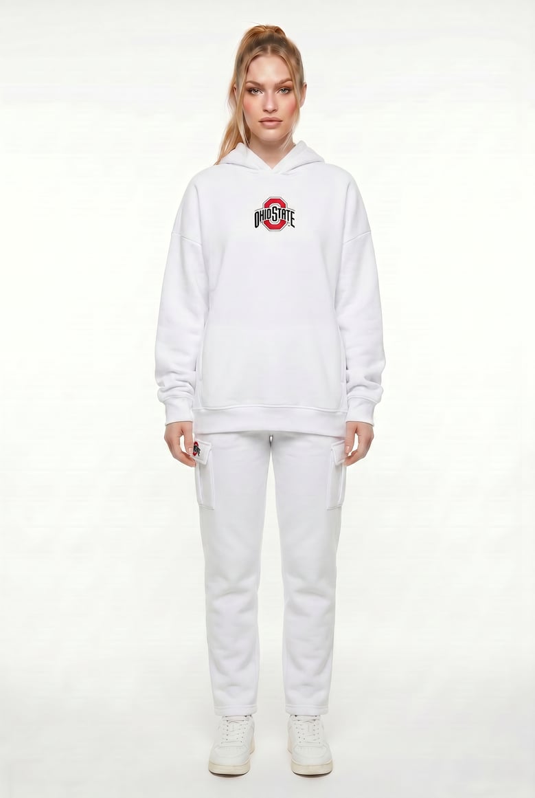 oversized zipper pocket hoodie ohio state by Selfnex