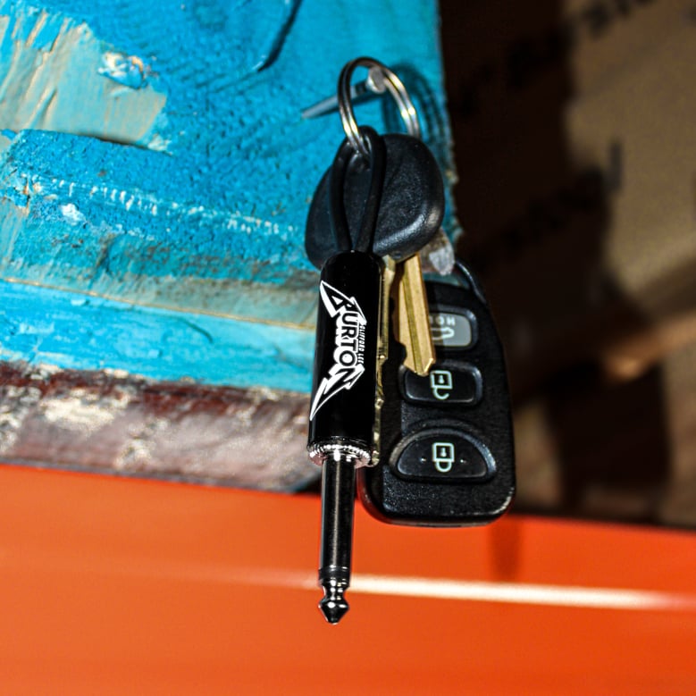 cliff burton logo guitar plug keychain by Selfnex