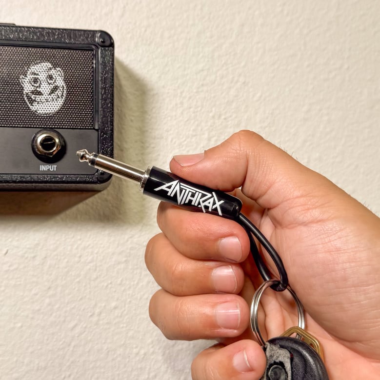 anthrax logo guitar plug keychain by Selfnex