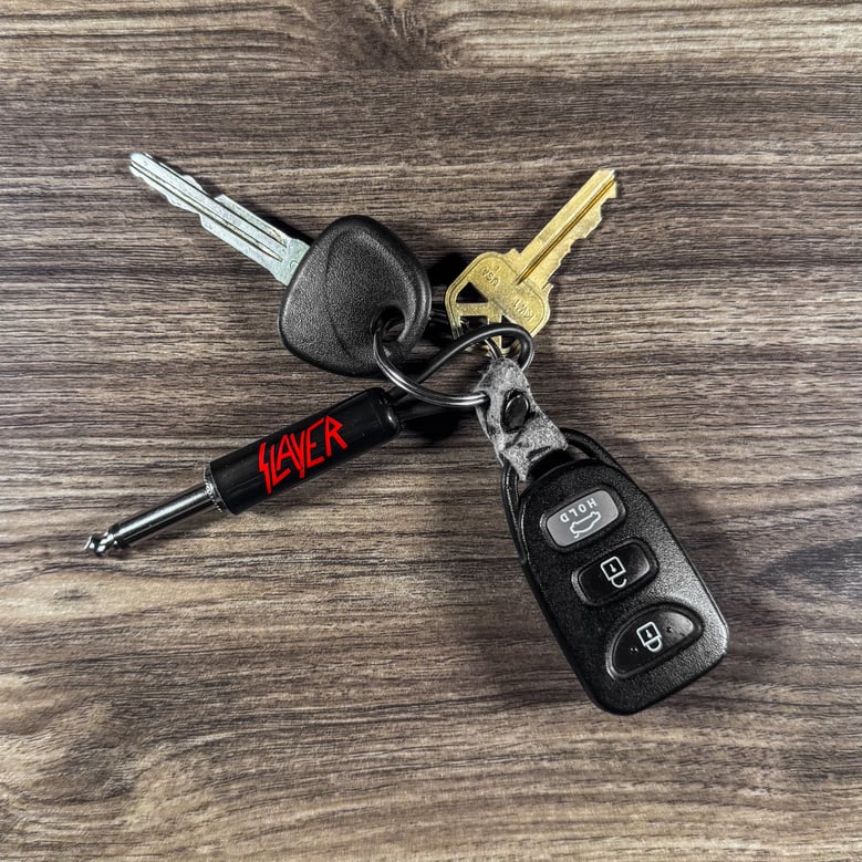 slayer red logo plug keychain by Selfnex