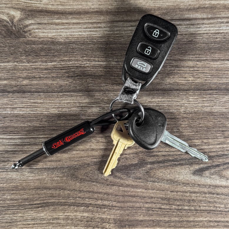 ozzy red logo guitar plug keychain by Selfnex