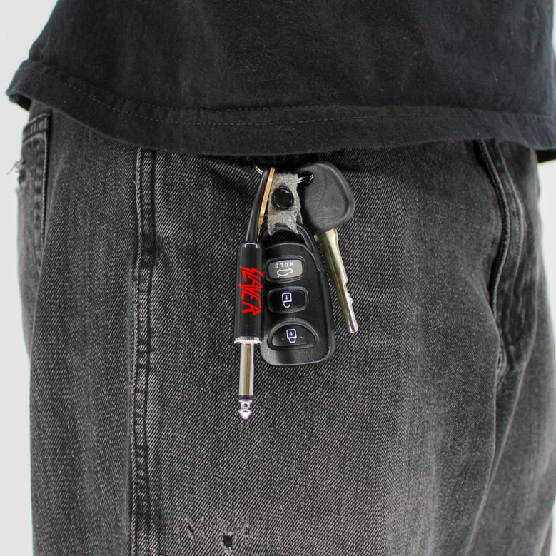 slayer red logo plug keychain by Selfnex