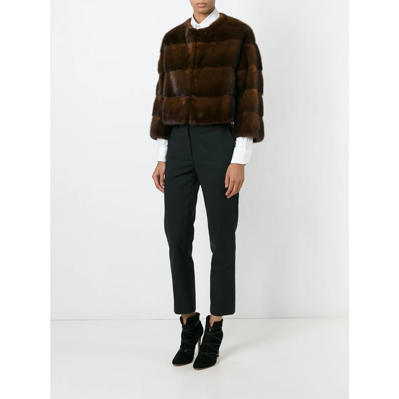 brown and blue mink fur coat by Selfnex