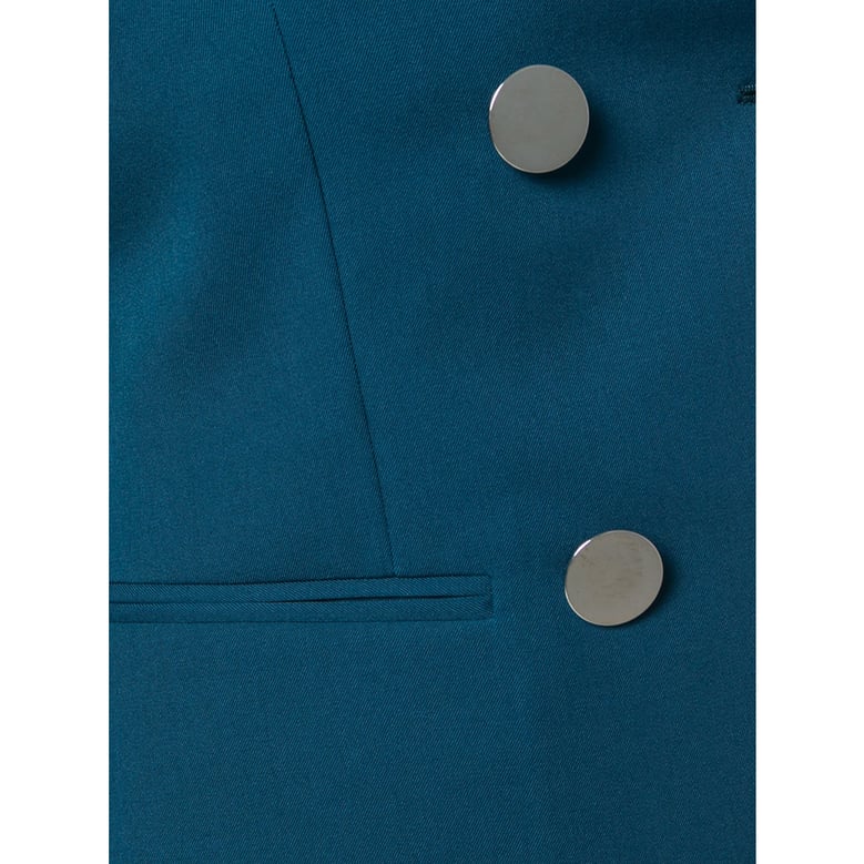 teal double-breasted blazer by Selfnex
