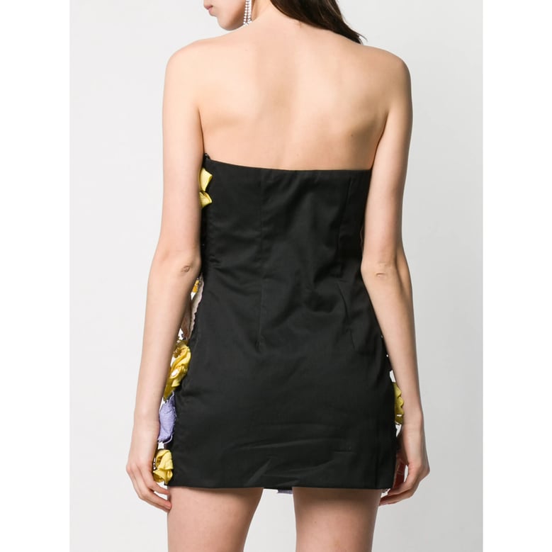 mini dress floral appliqués black by Selfnex
