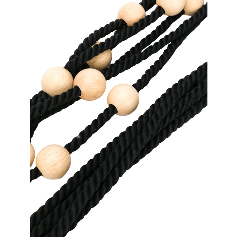 black cotton belt with beaded rope by Selfnex