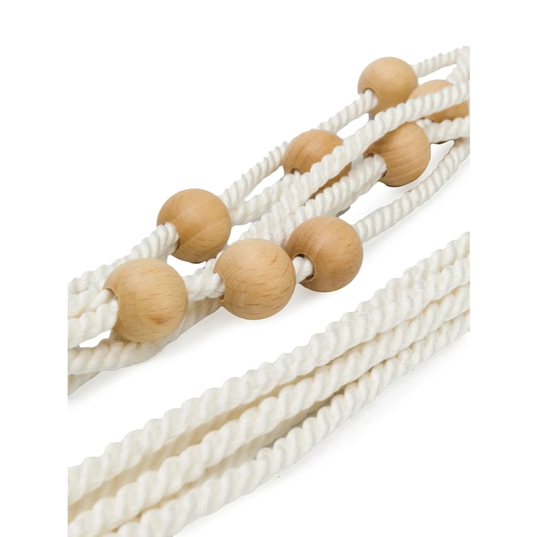 beige beaded knotted belt by Selfnex