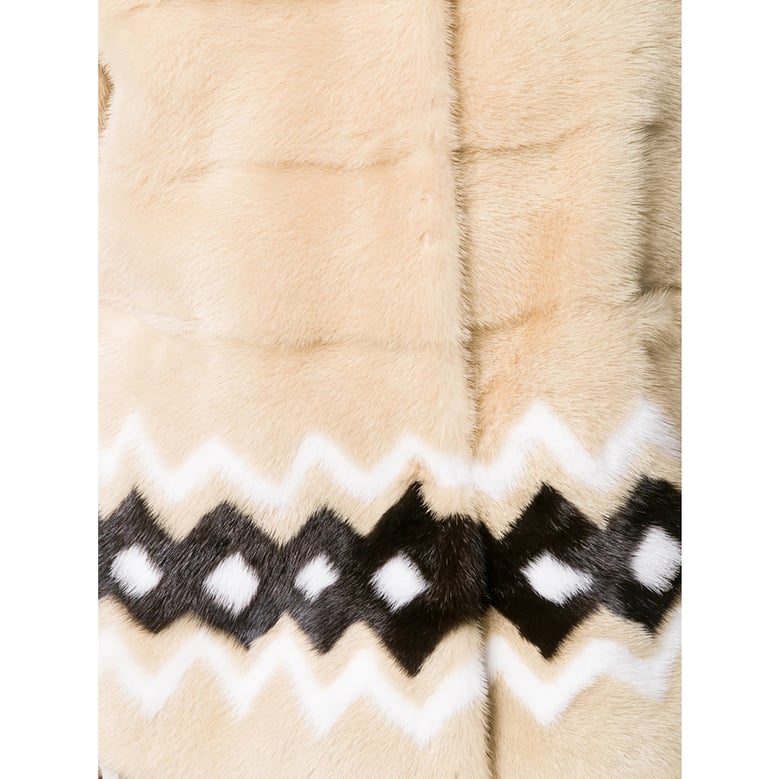 beige mink fur collar puffer jacket by Selfnex