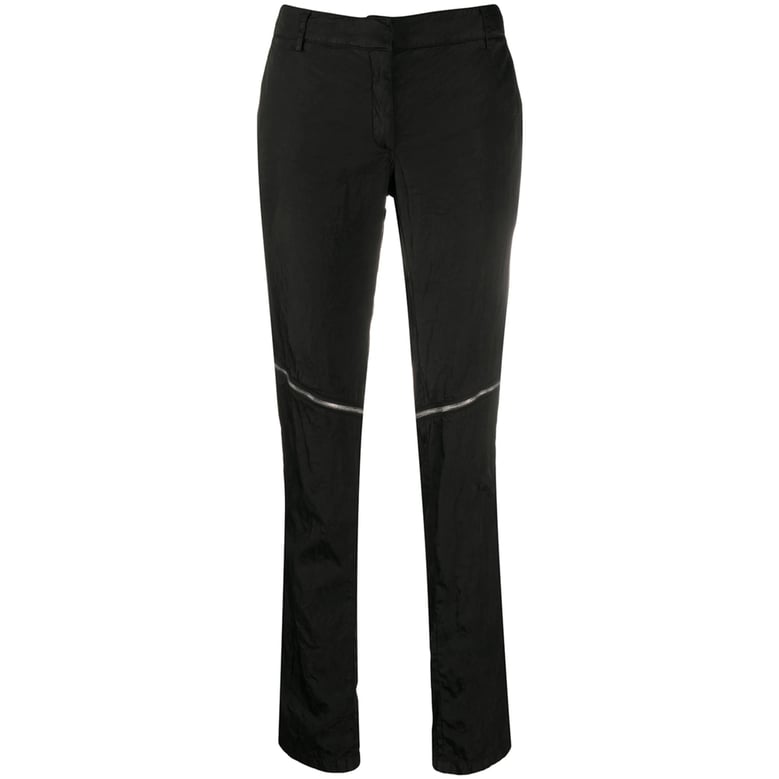 black front zipped skinny trousers by Selfnex