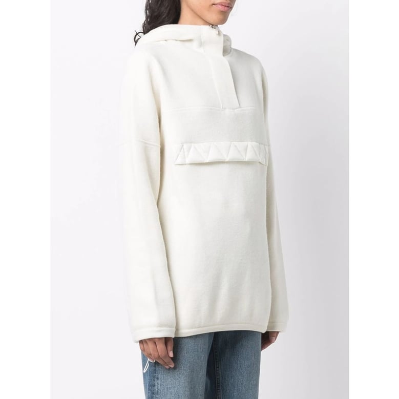 hooded sweater white cashmere by Selfnex