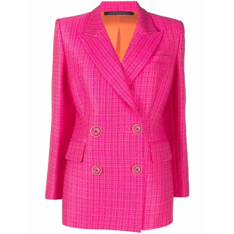 fuchsia pink double-breasted jacket by Selfnex
