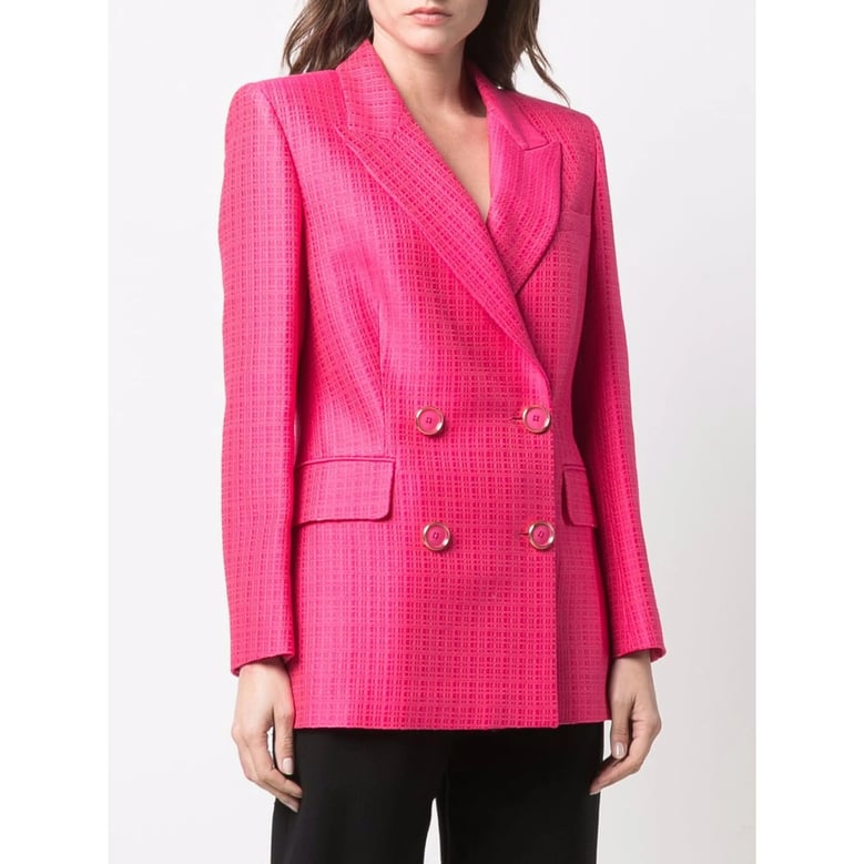 fuchsia pink double-breasted jacket by Selfnex
