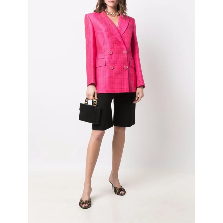 fuchsia pink double-breasted jacket by Selfnex