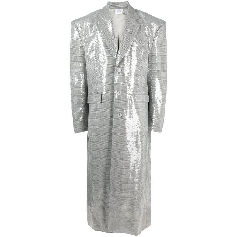 vetements light grey sequin coat by Selfnex