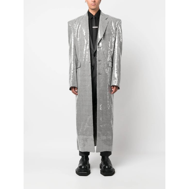 vetements light grey sequin coat by Selfnex