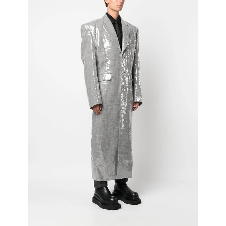 vetements light grey sequin coat by Selfnex