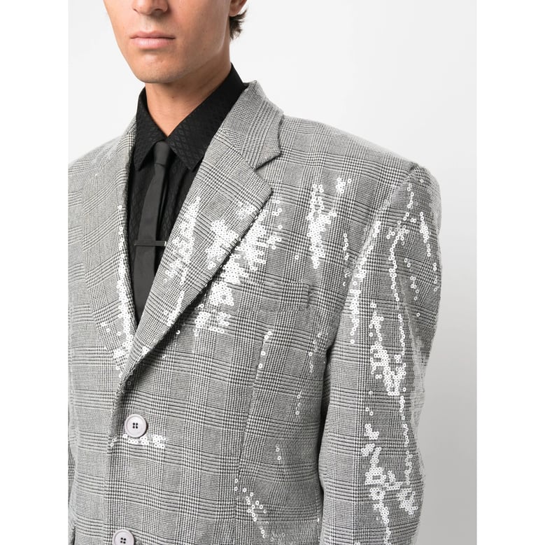 vetements light grey sequin coat by Selfnex