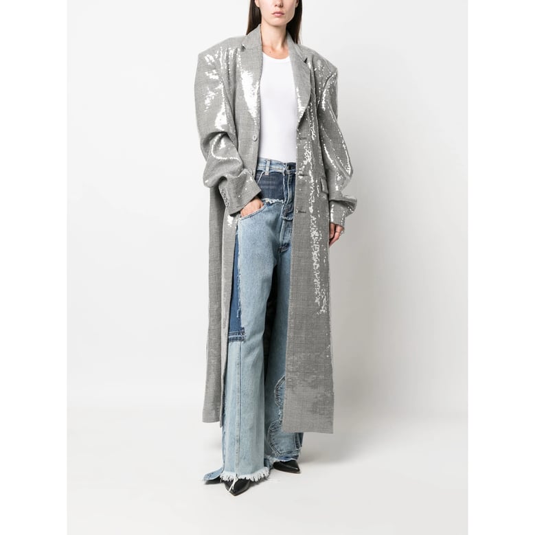 vetements light grey sequin coat by Selfnex